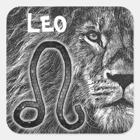 Horoscope Sign Leo Symbol Square Sticker