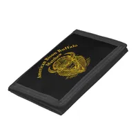 Gold Bison Buffalo Artwork With Intricate Design Trifold Wallet