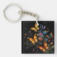 Whimsical Butterfly Garden Keychain