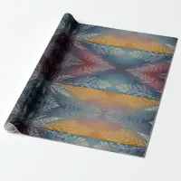 Beautiful multi colored ice crystal feathered  wrapping paper