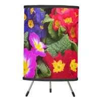 Colorful Springtime Medley of Primulas Tripod Lamp