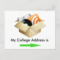 My College address announcement Postcard