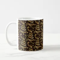 Modern Black and Gold Christmas Tree Mug