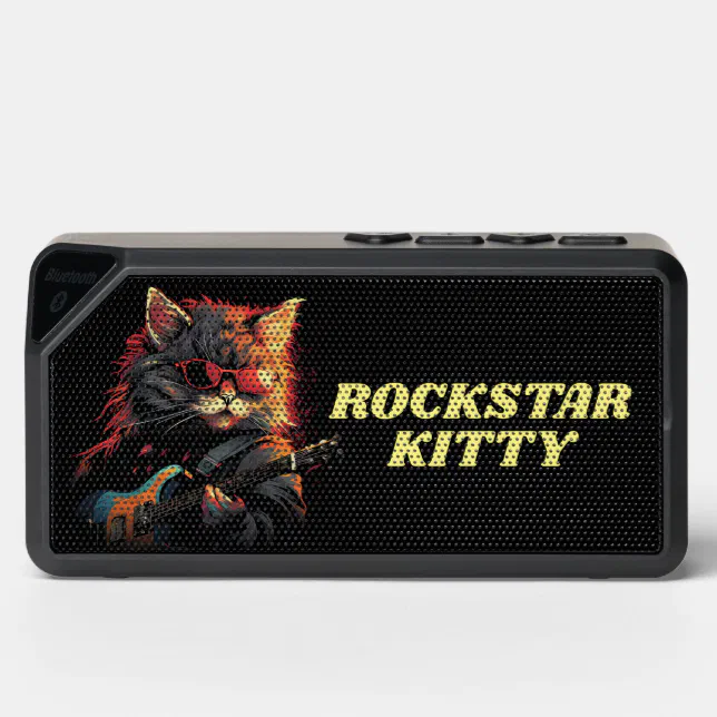 Rockstar Kitty Cartoon Bluetooth Speaker