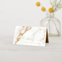 Modern Marble Glitter Table Place Gold ID816 Place Card