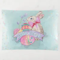 Easter Bunny, Eggs and Confetti ID377 Trinket Tray