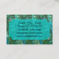 Peacock feathers, abstract - modern  business card