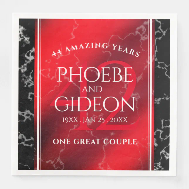 Elegant 42nd Jasper Wedding Anniversary Paper Dinner Napkins