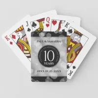 Elegant 10th Tin Wedding Anniversary Celebration Playing Cards