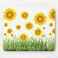 Bright and Elegant Sunflower Graphic Design Mouse Pad