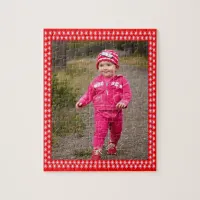 White Stars Red Frame Image Your Photo Jigsaw Puzzle