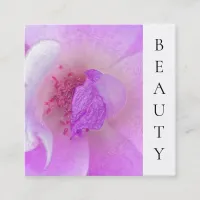 *~* Pink Fuchia Beauty Violet Rose Floral Salon Square Business Card