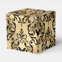 Gold and Black Halloween Damask Favor Boxes