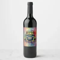 Discover the captivating beautiful frog wine label