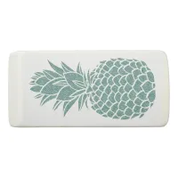 Girly Trendy Teal Glitter Pineapple Name Eraser