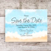 Blue Ocean Coastal Wedding Save the Date Invitation