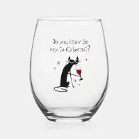 Do You Know the Way to Cabernet? Wine Pun Stemless Wine Glass