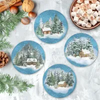 Woodland Christmas Holiday Coaster Set