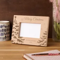 Merry Christmas Winter Trees Family Wooden  Engraved Frames