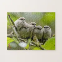 Heartwarming Cute Bushtits Songbirds Family Photo Jigsaw Puzzle