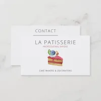 Modern Cute Pink Cheesecake Bakery Pastry Chef Business Card