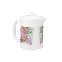 Abstract Floral Teapot