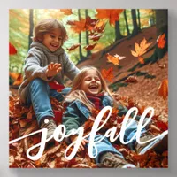 Joyfall Autumn Fall Leaves Custom Photo Acrylic Photo Tile