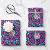 Abstract Holiday Cheer: Seamless Festive Wrapping Paper Sheets