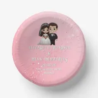 Pink Wedding Invitations with Diamond Sparkles Paper Bowls