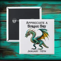 Appreciate a Dragon Day Funny Holiday Shirt Button