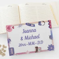 Y2K Pink Purple 2000s Retro Tech Geek Love Wedding Guest Book