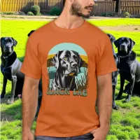 Black Labrador Retriever Vintage Text T-Shirt