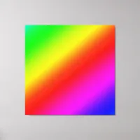 Diagonal Rainbow Gradient Red to Green Canvas Print