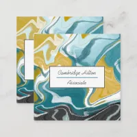 Blue, Gray and Gold Marble    Business Card