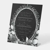 Luxurious floral frame pedestal sign