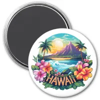 Hawaii Aloha Tropical Beach Mountains Travel Magnet
