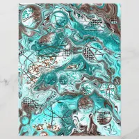 Teal Bubbles Fluid Art 