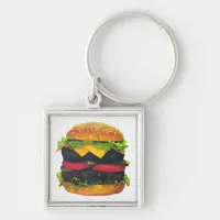 Double Deluxe Hamburger with Cheese Keychain