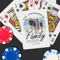 Unique Family Life Love Quote Script Photo & Name Poker Cards