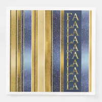 Blue Gold Christmas Fa La La Pattern#27 ID1009 Paper Dinner Napkins