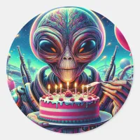 Hope Your Birthday is Out of this World | Alien Classic Round Sticker