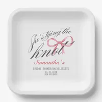 She's Tying the Knot Bow Coquette Bridal Shower Paper Plates