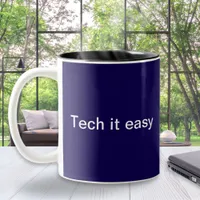 Funny Tech Humor Computer Programmer Monogrammed Two-Tone Coffee Mug