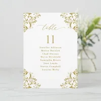 Elegant Gold Wedding Seating Chart Sign Card