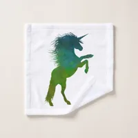 Blue and Green Unicorn Wash Cloth