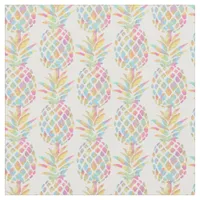 Watercolor Rainbow Tropical Pineapple Fabric