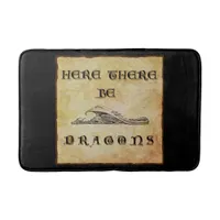 Here There Be Dragons Bath Mat