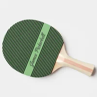 Customizable Green-Black Stripes Ping Pong Paddle