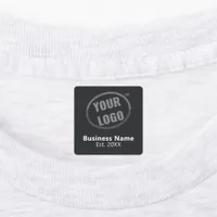 Modern Black Business Name Custom Logo Clothing Labels