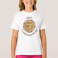 Peace & Joy Pink Gold Family Name Christmas Girls' T-Shirt